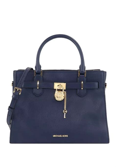 michael kors hamilton medium navy|Michael Kors md satchel.